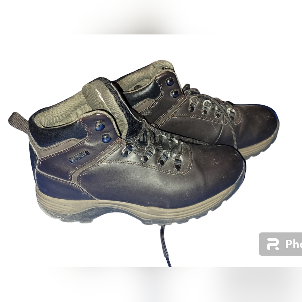 Rugged outback waterproof hiking boots - brown outdoor heavy duty sz 8 us